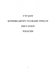 Titqet Kindergarten to Grade Twelve Education Policies