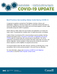 COVID-19 Best practices for expired status cards